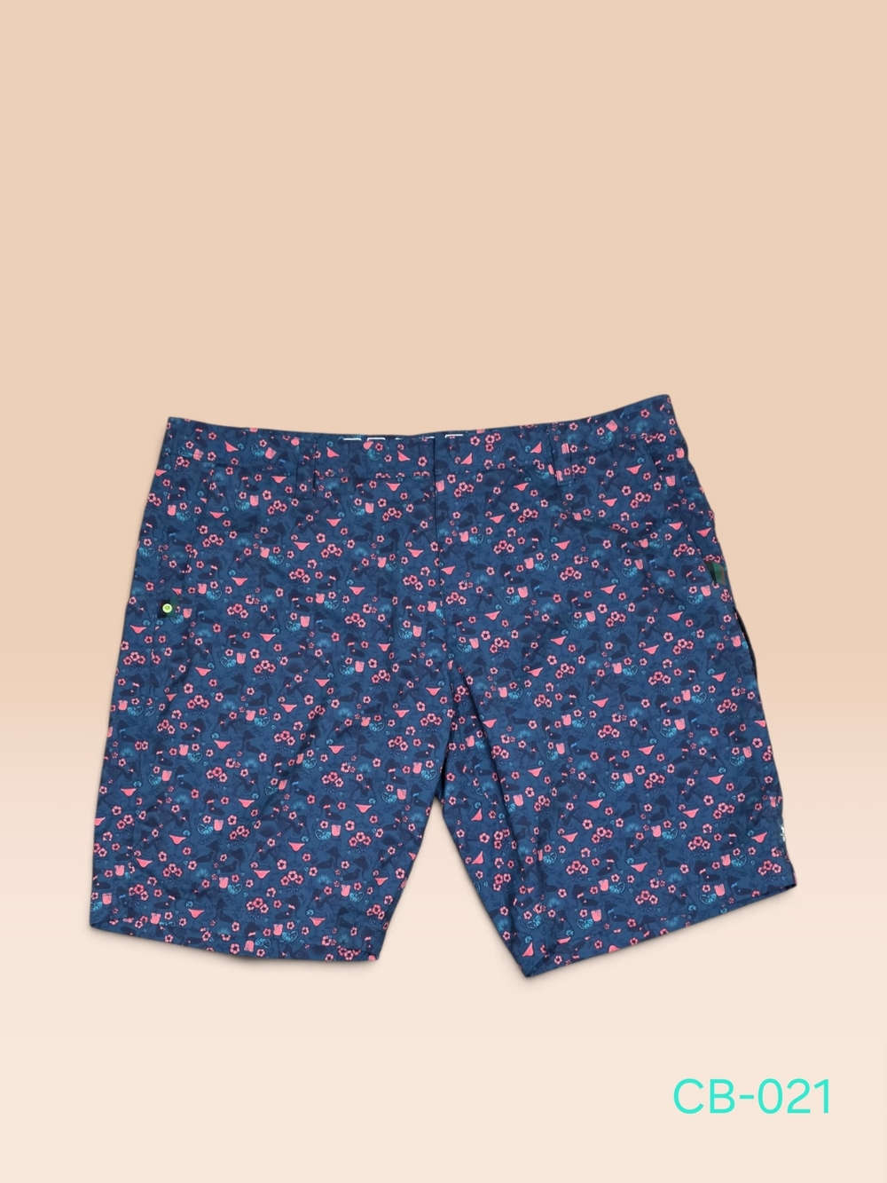 William Murray Golf Shorts Size 40 Mens Blue Pink Floral Pattern